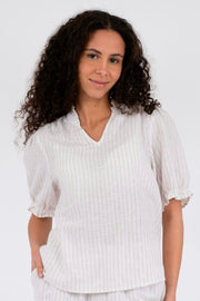 Odesa Simple Stripe Blouse | Off White | Bluse fra Neo Noir