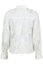 Amara Big Embroidery Blouse | Off White | Bluse fra Neo Noir