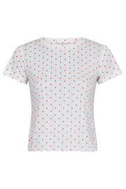 Lonnie Pointelle Heart Top 163045 | White | Bluse fra Neo Noir