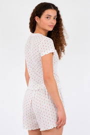 Lonnie Pointelle Heart Top 163045 | White | Bluse fra Neo Noir