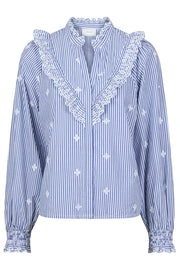 Degas Stripe Blouse | Blue | Bluse fra Neo Noir