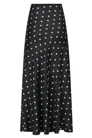 Lola Retro Dot Long Skirt | Black | Nederdel fra Neo Noir