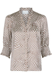 Diana Vibrant Dot Blouse | Brown | Bluse fra Neo Noir