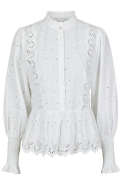 Maviana Emb Blouse | White | Bluse fra Neo Noir