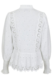 Maviana Emb Blouse | White | Bluse fra Neo Noir