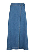 Nina Wrap Denim Skirt | Blue | Nederdel fra Neo Noir – nedsat