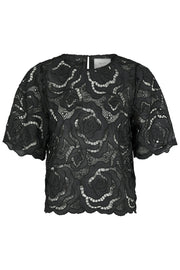 Trisha Big Lace Blouse  | Black | Bluse fra Neo Noir