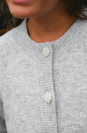 Trudy Deco Knit Cardigan | Light Grey Melange | Strik fra Neo Noir