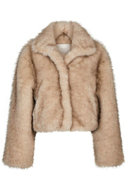 Steff Faux Fur Jacket | Beige | Jakke fra Neo Noir