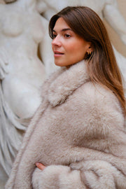 Steff Faux Fur Jacket | Beige | Jakke fra Neo Noir