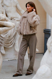 Steff Faux Fur Jacket | Beige | Jakke fra Neo Noir