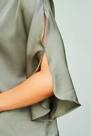 Liora Heavy Sateen Blouse | Cold Army | Bluse fra Neo Noir