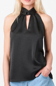 Svala Heavy Sateen Top | Black | Bluse fra Neo Noir