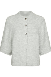 Benuta Fluffy Knit Cardigan | Light Grey Melange | Strik fra Neo Noir