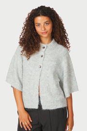 Benuta Fluffy Knit Cardigan | Light Grey Melange | Strik fra Neo Noir