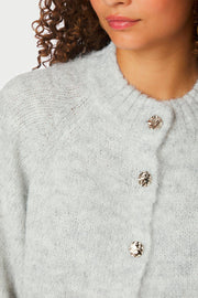 Benuta Fluffy Knit Cardigan | Light Grey Melange | Strik fra Neo Noir