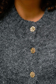 Benuta Fluffy Knit Cardigan | Antracit Melange | Strik fra Neo Noir