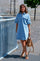 Saras Denim Emb Dress | Light Blue | Kjole fra Neo Noir
