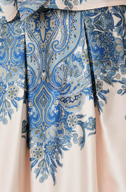 Lenni Paisley Border Skirt | Ash Blue | Nederdel fra Neo Noir