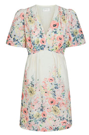 Shena Flower Print Dress | Creme | Kjole fra Neo Noir