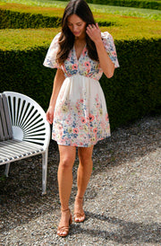 Shena Flower Print Dress | Creme | Kjole fra Neo Noir