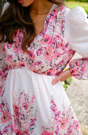Semila Flower Print Dress | Rose | Kjole fra Neo Noir
