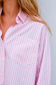 Dalma Soft Stripe Stone Shirt | Pink | Bluse fra Neo Noir