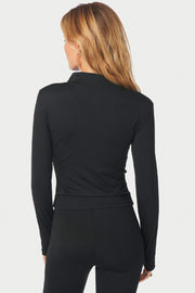 Nolana Zip Bluse | Schwarz | Athleisure von Neo Noir