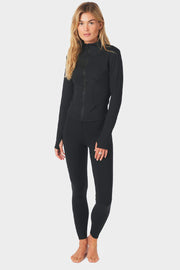 Nolana Zip Bluse | Schwarz | Athleisure von Neo Noir