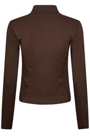 Nolana Zip Bluse | Schokoladenbraun | Athleisure von Neo Noir