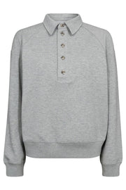 Dengi Polo Sweat 37043 | Pale Grey | Sweatshirt fra Co'couture