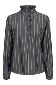 Biles Stripe Blouse  | Salute Navy | Bluse fra Mos Mosh