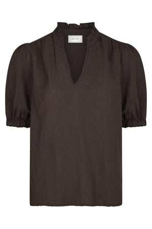 Odesa Leinenbluse | Dunkelbraun | Bluse von Neo Noir
