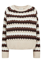 Nezzy Pullover 206304 | Moonbeam W. Coffee Bean | Strik fra Freequent