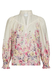 Calloma Flower Print Blouse | Ivory | Bluse fra Neo Noir