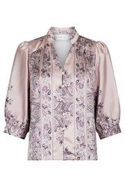 Roselle Paisley Border Blouse | Dusty Rose | Bluse fra Neo Noir