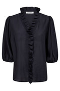 Anika Frill SS Shirt 35905 | Navy | Top fra Co'couture