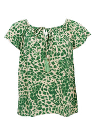 Luna Dana Blouse | Green Leo | Bluse fra Black Colour