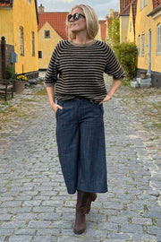 Box Culotte Pant | Navy Denim | Bukser fra Black Colour