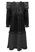 Nor Ls Frill Dress | Black Sequins | Kjole fra Liberté