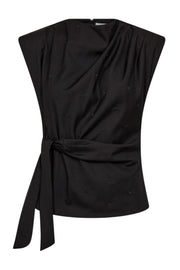 Saga Pleat Top 35760 | Black | T-Shirt fra Co'couture