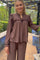 Anni Ls Frill Blouse | Brown Mocca | Bluse fra Liberté