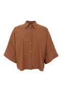 Davina Loose Shirt | Hazelnut Brown | Skjorte fra Black Colour