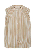 Amelia Stripe SL Blouse  | Sesame | Bluse fra Mos Mosh