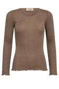 Elaine O-LS Seamless Tee   | Pine Bark  | Bluse fra Mos Mosh