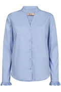Hassie Pleat Shirt | Brunnera Blue | Skjorte fra Mos Mosh – nedsat