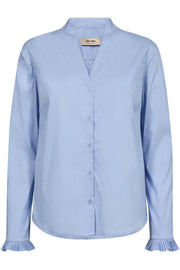 Hassie Pleat Shirt | Brunnera Blue | Skjorte fra Mos Mosh