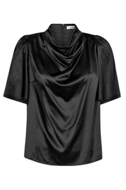 CameronCC WaterfallNeck Blouse | Black | Bluse fra Co'couture