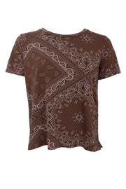Zelda S/S T-Shirt | Coffee Paisley | Blusser fra Black Colour