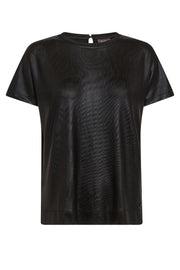 Nivola O-neck Metallic Tee | Black | T-shirt fra Mos Mosh